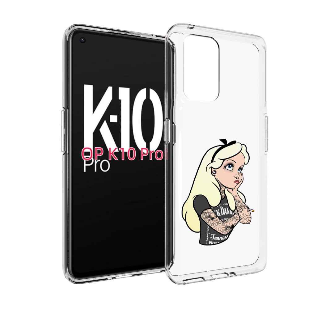 

Чехол MyPads принцесса-в-татуировках женский для OPPO K10 Pro, Прозрачный, Tocco
