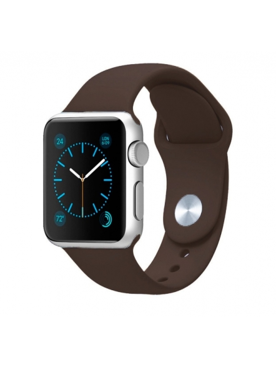 

Ремешок силиконовый для Apple Watch 38/40мм (22), кофейный, на кнопке