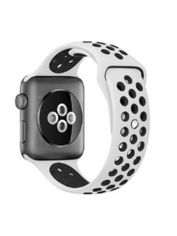 

Ремешок силиконовый перфорированный NK для Apple Watch 38/40мм (21), античный белы