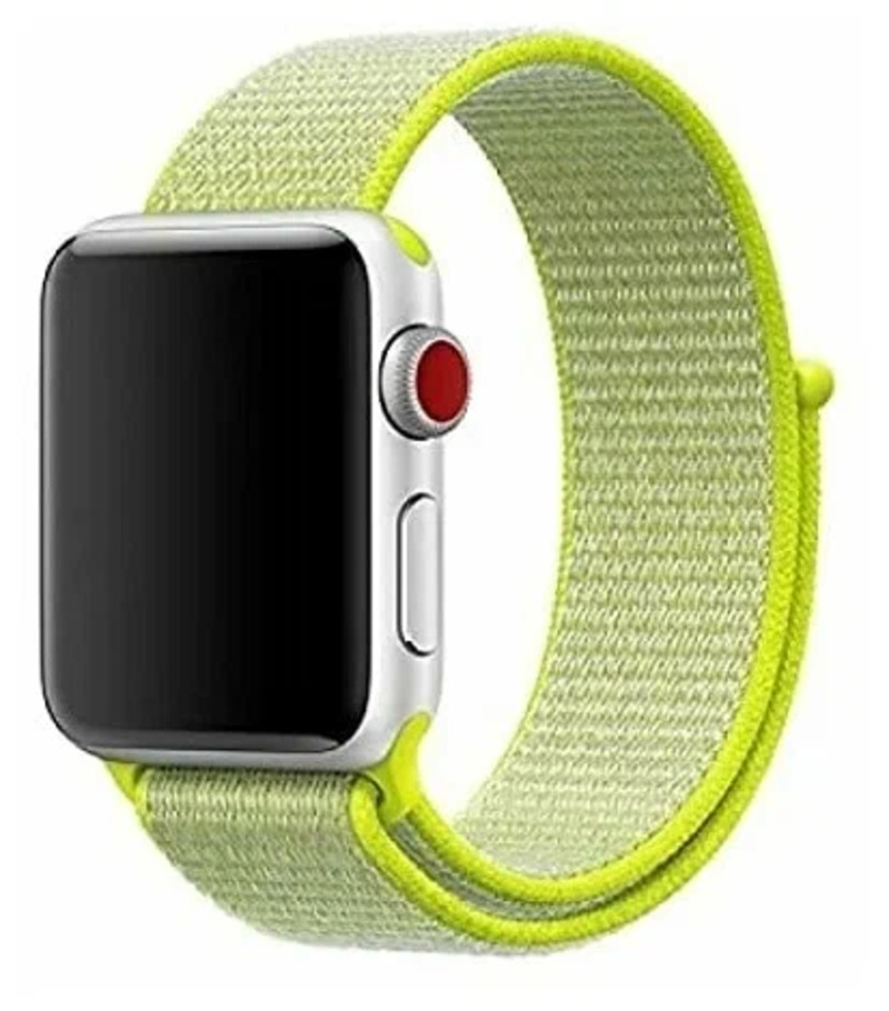 

Ремешок нейлоновый для Apple Watch 38/40мм (21), блестящий желтый, на липучке