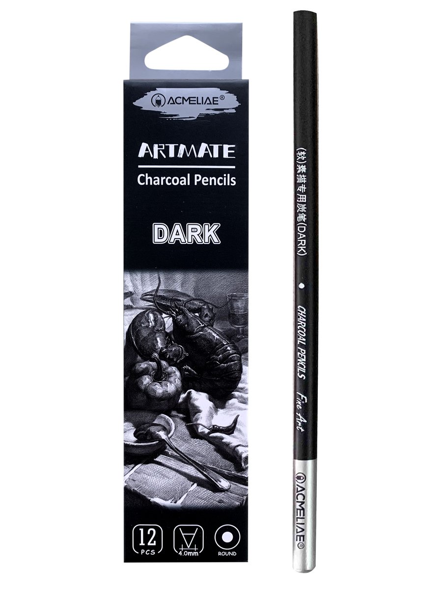 Угольные карандаши ACMELIAE Dark художественные для рисования, 12 штук 600010077526