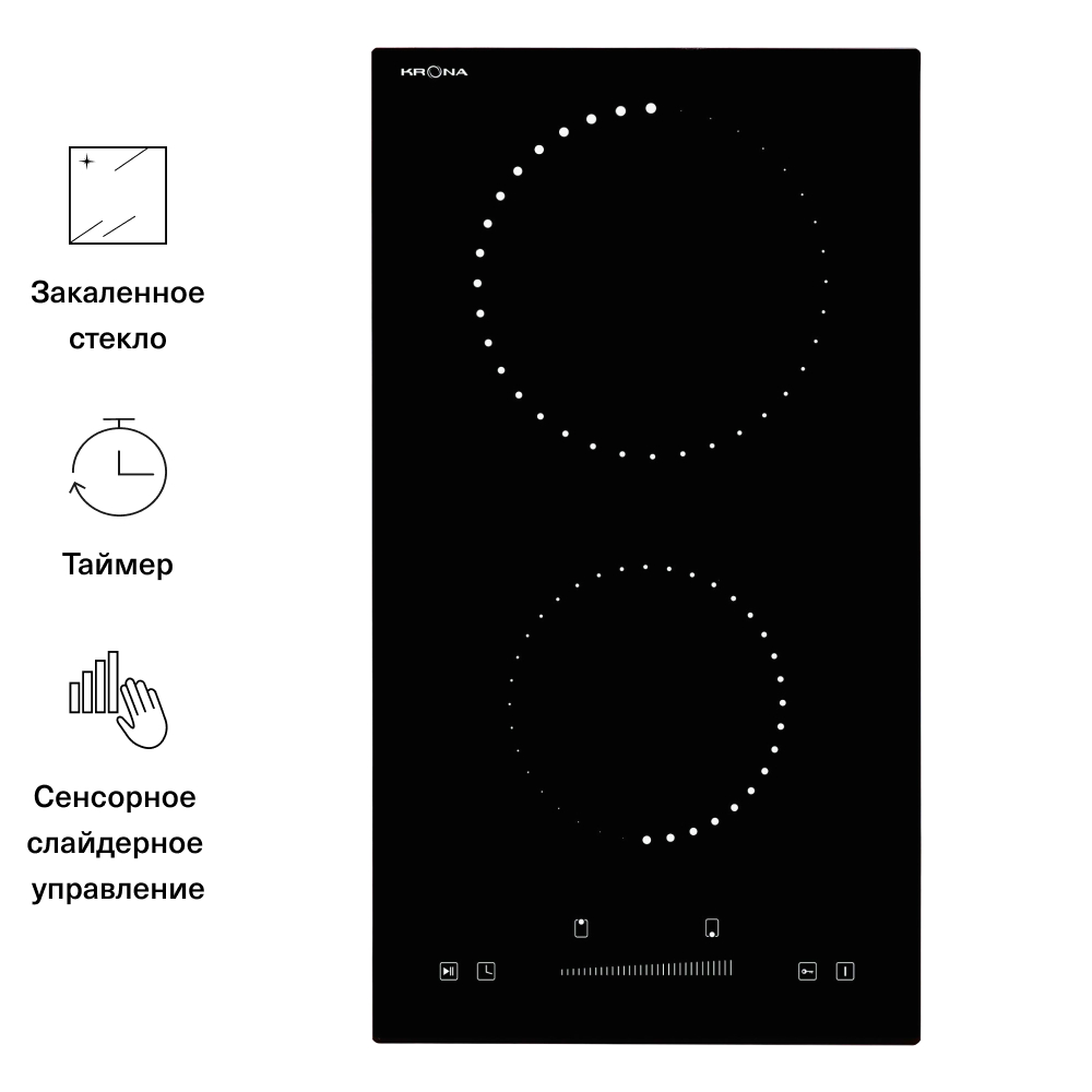 Встраиваемая варочная панель электрическая Krona CORTO 30 BL черный электрическая варочная панель krona orsa 60 bl