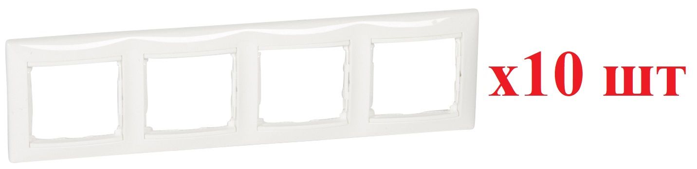 

Legrand Valena Бел Рамка 4-ая гориз 774454 (10шт), Белый, нет_Горизонтальная