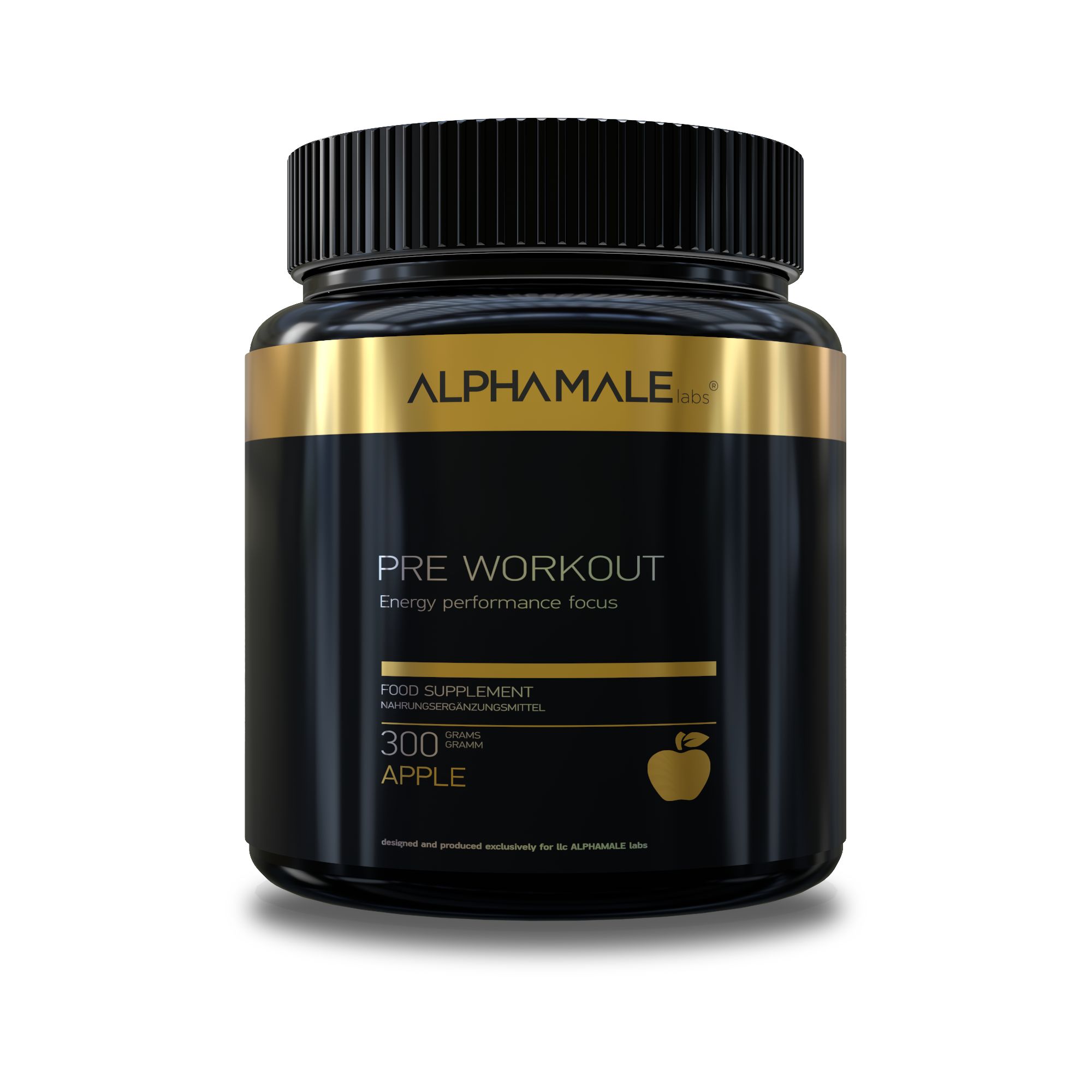 Предтренировочный комплекс ALPHAMALE labs PRE WORKOUT 300 гр, 30 порций, яблоко