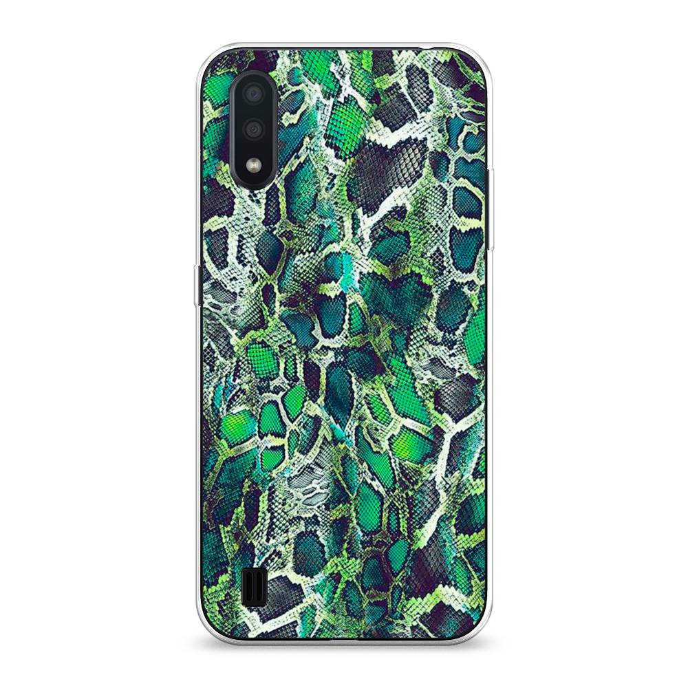 

Чехол Awog на Samsung Galaxy A01 "Зеленая кожа змеи", Разноцветный, 29550-3