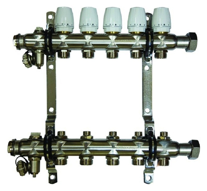 

Коллекторная группа 1" х 3/4 - 5 контуров Millennium KGR1005, KGR-АМС_хром