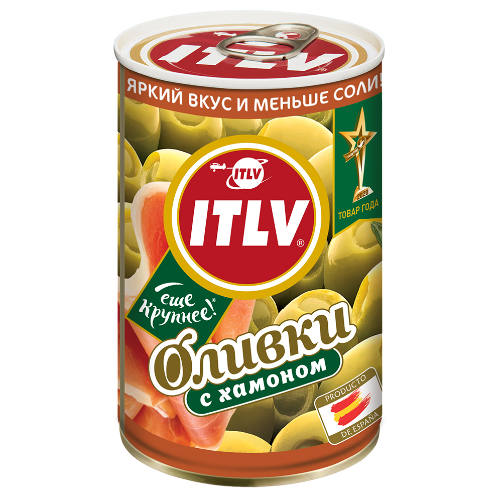 

Оливки ITLV с хамоном 314 мл, с хамоном 314 мл