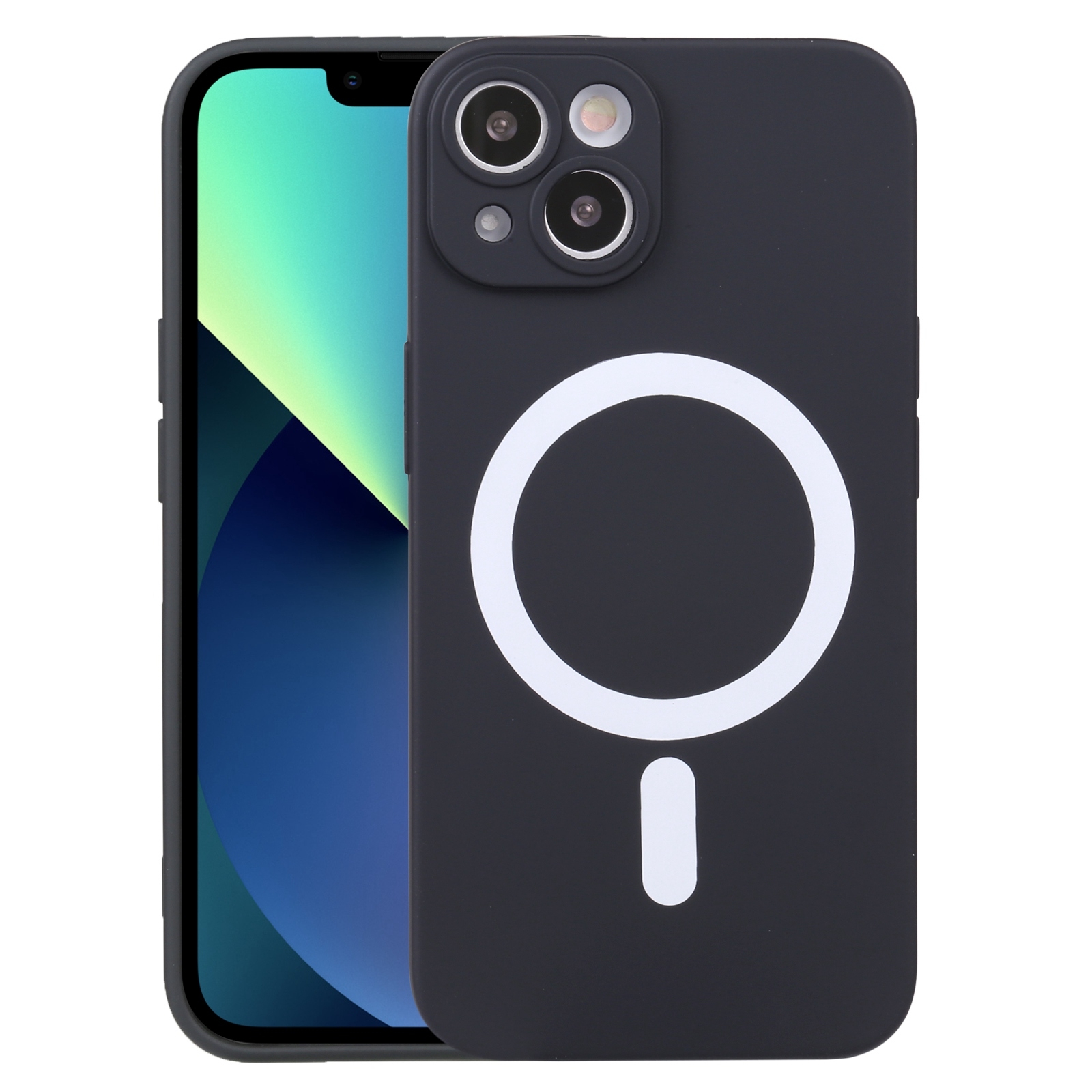 

Силиконовый чехол TPU Case матовый с MagSafe для iPhone 14 Plus черный