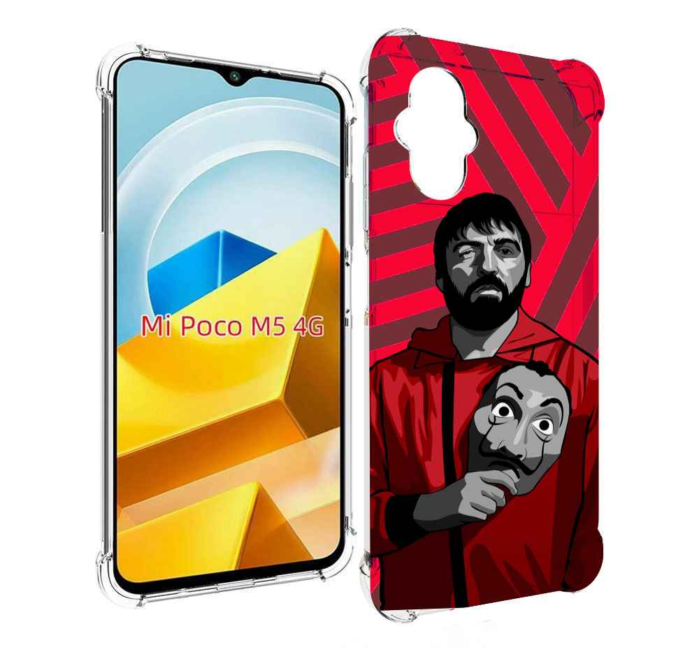 

Чехол Mypads Богата-Бумажный-Дом Для Poco M5 Проти, Прозрачный, Tocco