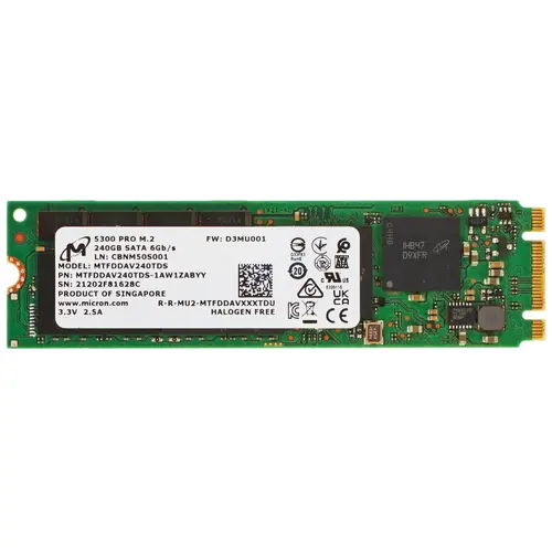 

SSD накопитель Crucial 5300 PRO 2.5" 240 ГБ (MTFDDAV240TDS-1AW1ZABYY), 5300 PRO