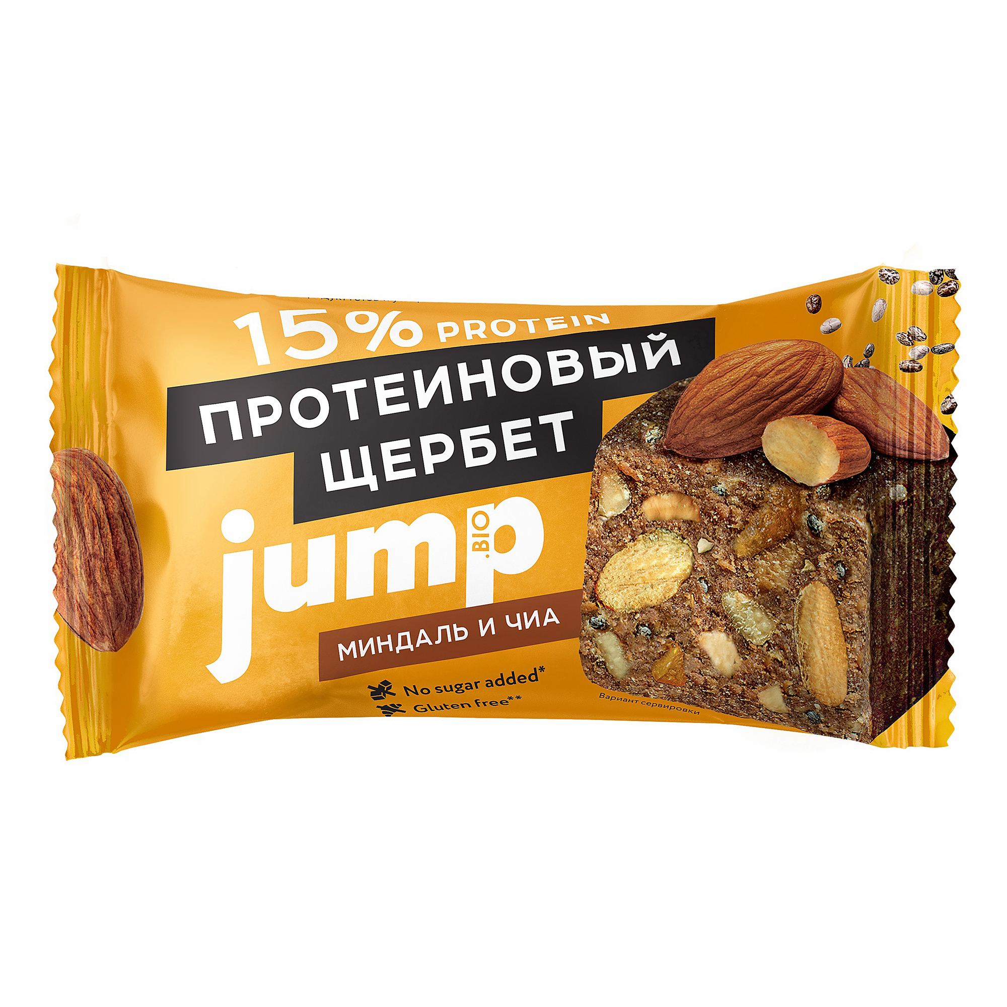 фото Протеиновый щербет jump 15% миндаль-семена чиа 50 г