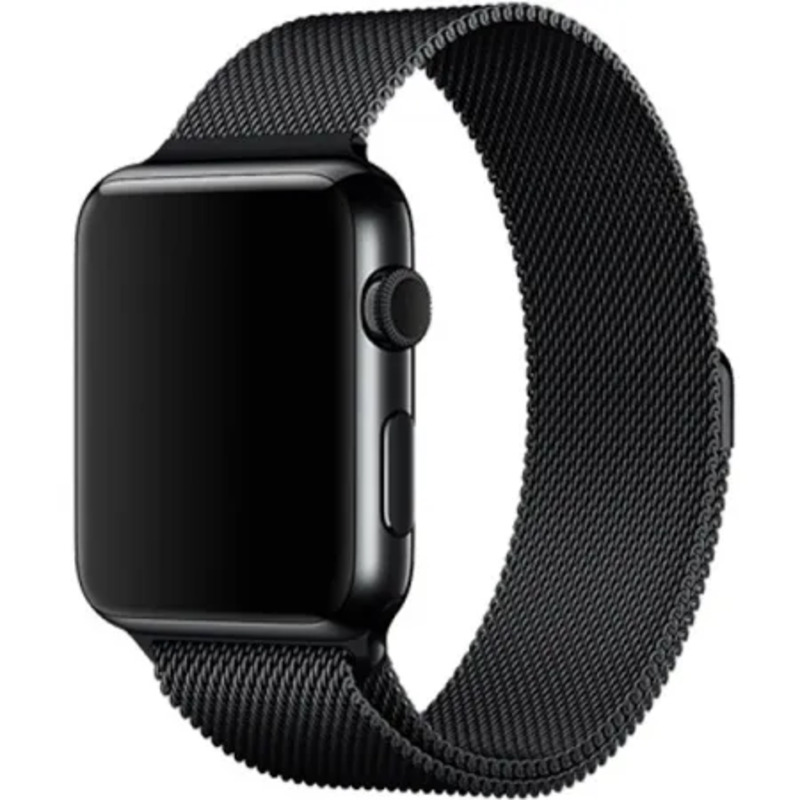 

Ремешок миланcкий из нержавеющей стали для Apple Watch 38/40мм (2), черный, на ма