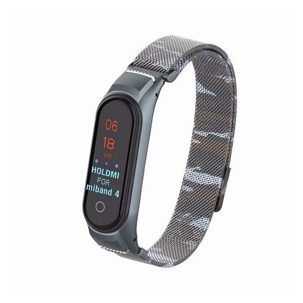 

Ремешок миланcкий из нержавеющей стали для Xiaomi Mi Band 3/4 (19), белый камуфля