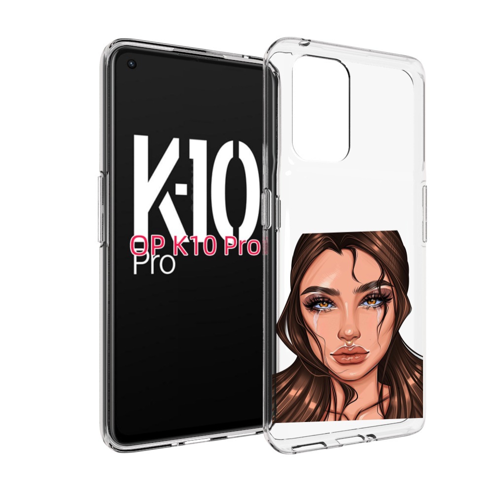 

Чехол MyPads плачущая-девушка женский для OPPO K10 Pro, Прозрачный, Tocco