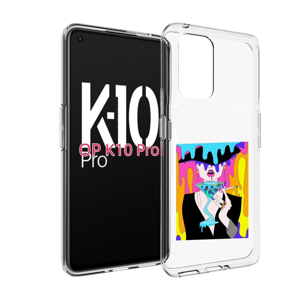 

Чехол MyPads плавленая девушка акварель женский для OPPO K10 Pro, Прозрачный, Tocco