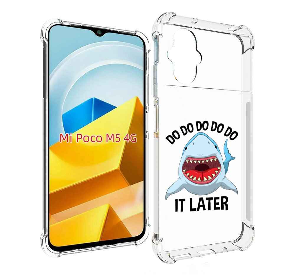 

Чехол Mypads Акула Для Poco M5 Противоударный, Прозрачный, Tocco