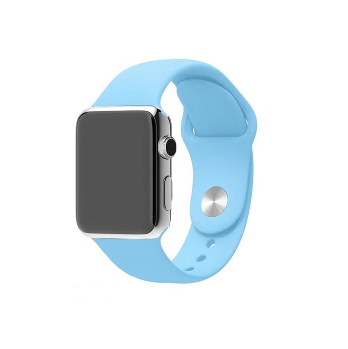 

Ремешок силиконовый для Apple Watch 42/44мм (16), голубой, на кнопке