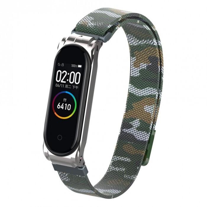 

Ремешок миланcкий из нержавеющей стали для Xiaomi Mi Band 3/4 (16), армейский кам