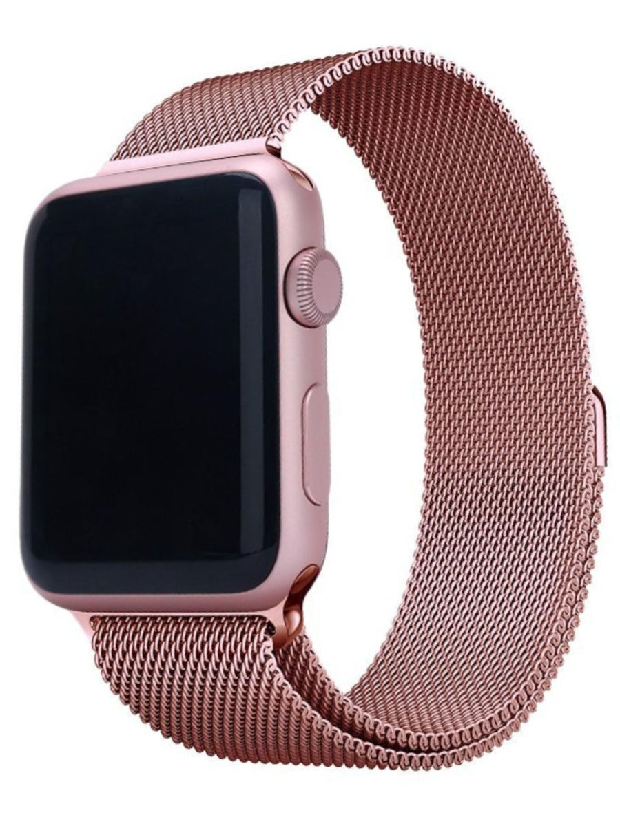 

Ремешок миланcкий из нержавеющей стали для Apple Watch 42/44мм (16), розовый, на