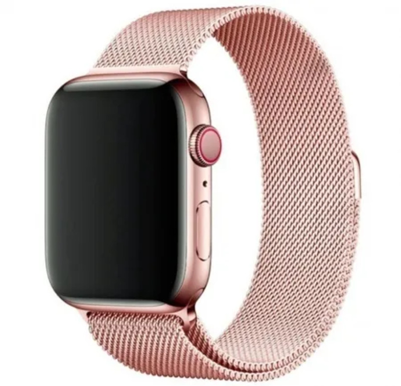 

Ремешок миланcкий из нержавеющей стали для Apple Watch 38/40мм (16), розовый, на
