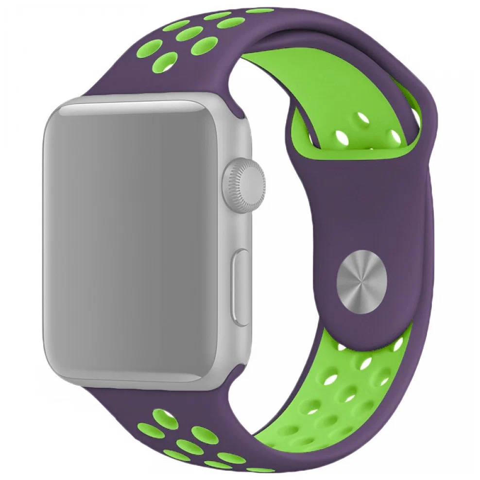 

Ремешок силиконовый перфорированный NK для Apple Watch 42/44мм (15), фиолетовый+зе