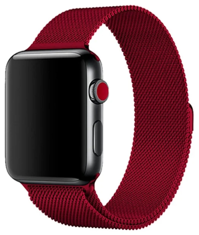 

Ремешок миланcкий из нержавеющей стали для Apple Watch 38/40мм (14), красный, на