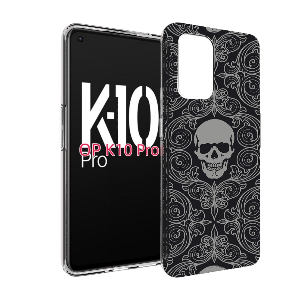 

Чехол MyPads орнамент-черепов для OPPO K10 Pro, Прозрачный, Tocco