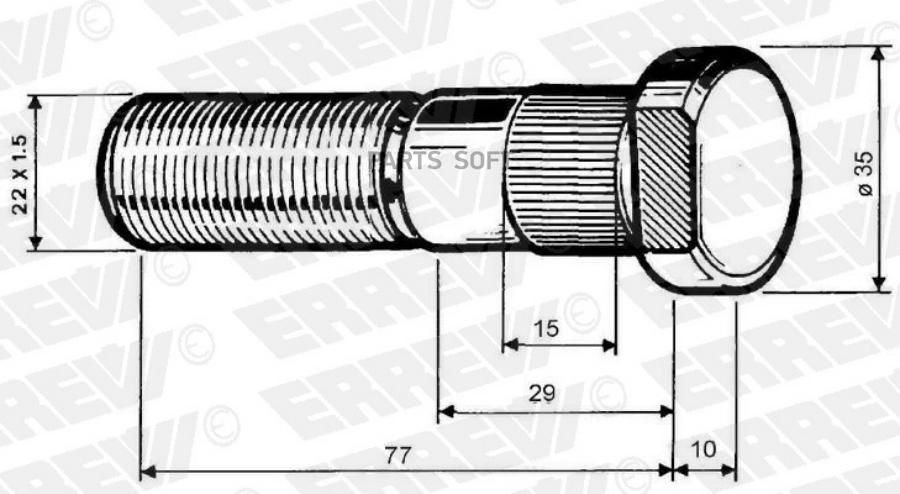 Er729376 Болт Колесный M22X1.5X77 Saf ERREVI 729376