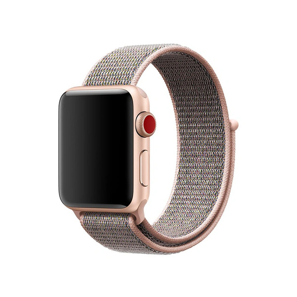

Ремешок нейлоновый для Apple Watch 38/40мм (12), порошково-розовый, на липучке