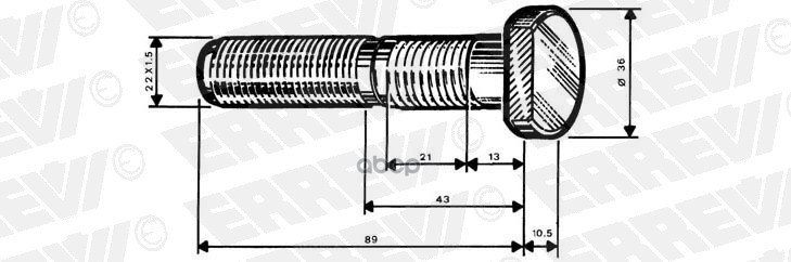 Er729355 Болт Колесный M22X1.5X99/89/45 Bpw ERREVI 729355