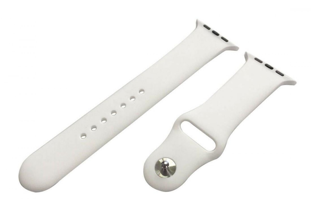 

Ремешок силиконовый для Apple Watch 42/44мм (11), молочный, на кнопке