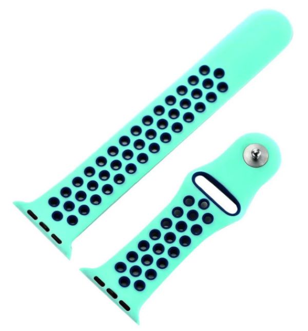 

Ремешок силиконовый перфорированный NK для Apple Watch 38/40мм (1), черный+серый,