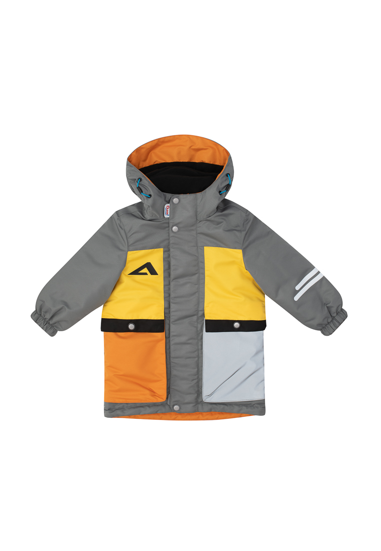 Куртка детская Oldos Лука AOSS23JK1T116, цвет графитовый_кукурузный, размер 110