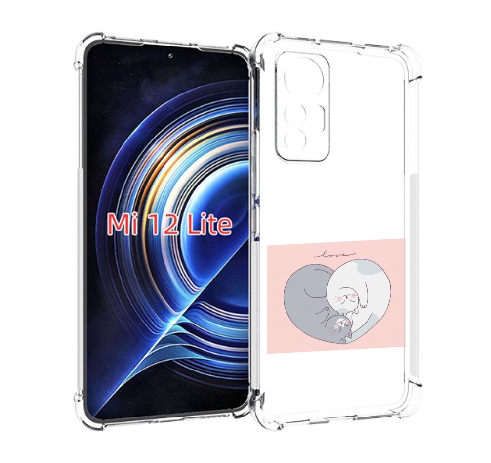 

Чехол MyPads котики-в-форме-сердца для Xiaomi 12 Lite, Прозрачный, Tocco