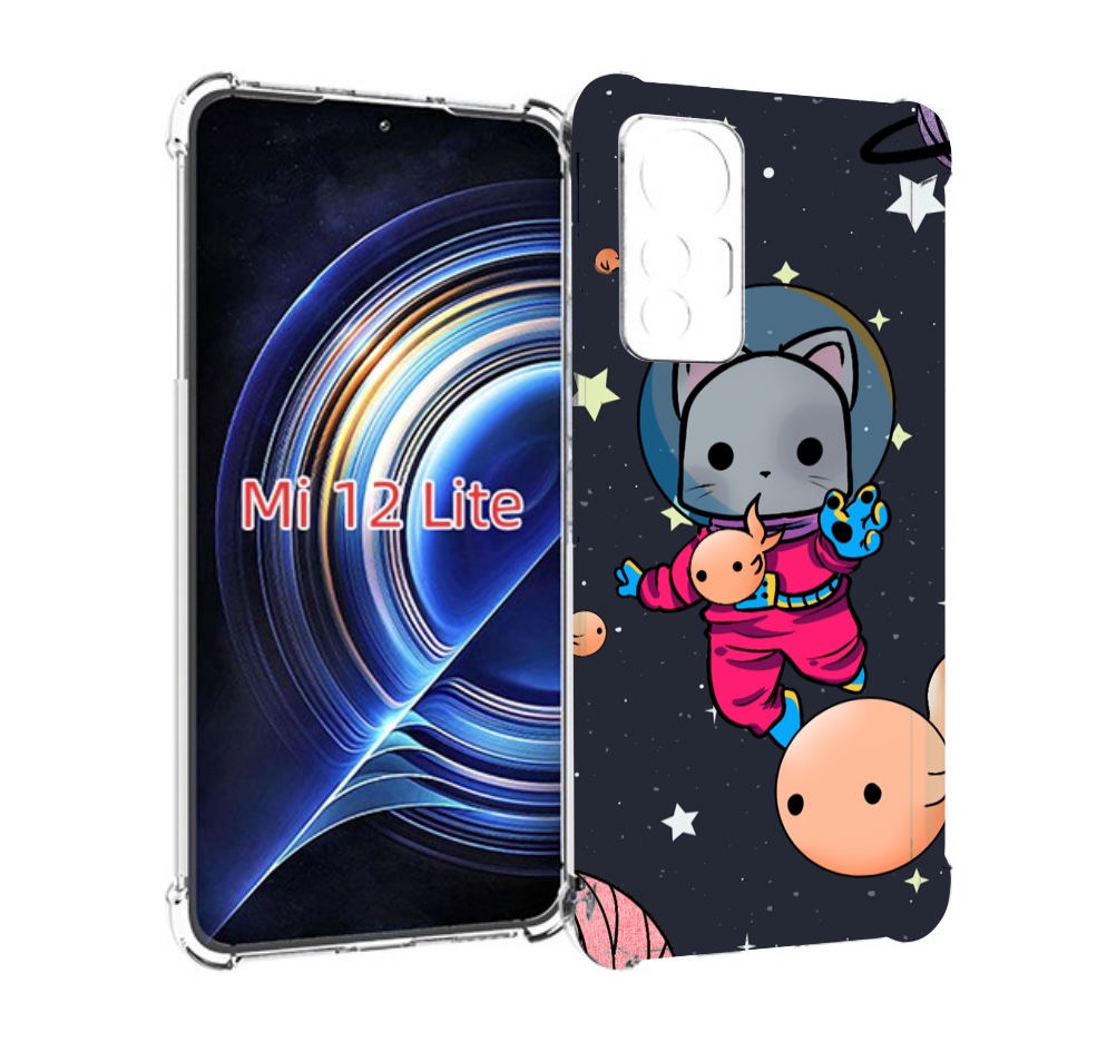 

Чехол MyPads котик-с-рыбкой-в-космосе для Xiaomi 12 Lite, Прозрачный, Tocco