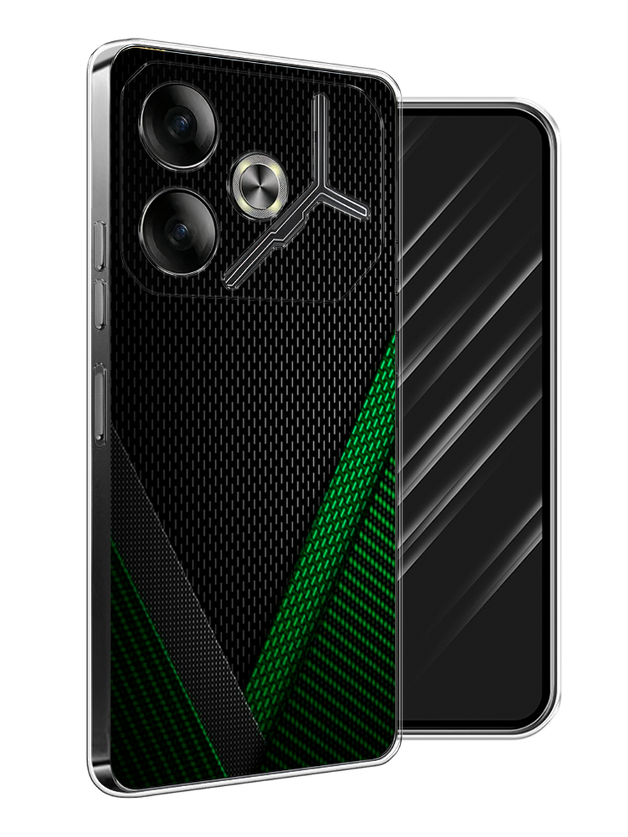 

Чехол Awog на Tecno Pova 6 "Зеленый карбон", Черный;зеленый, 305350-1