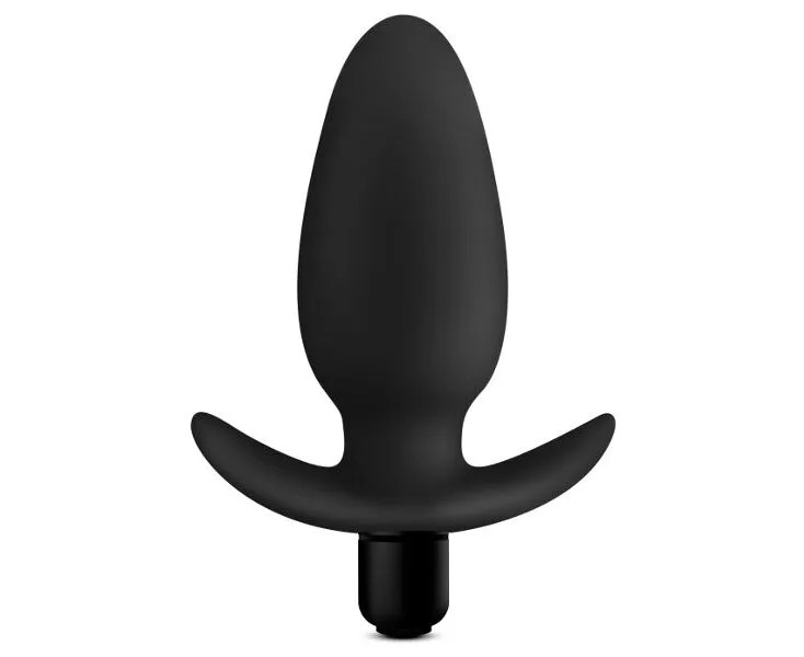 фото Черная анальная вибропробка silicone saddle plug - 12,1 см. blush novelties