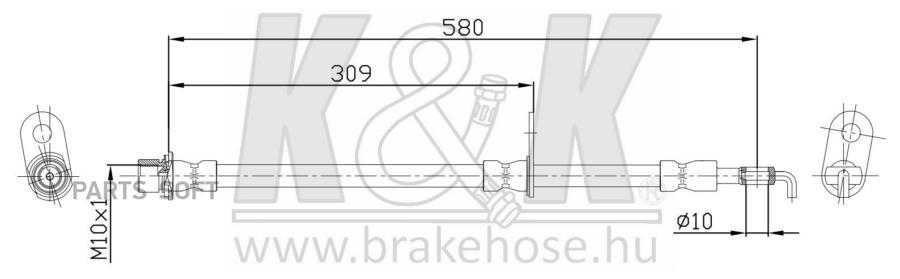 

Шланг Тормозной Kиk Ft0001 Toyota Corolla, Premio #Ze12#, #Zt24# Перед. Прав. K&K арт. FT