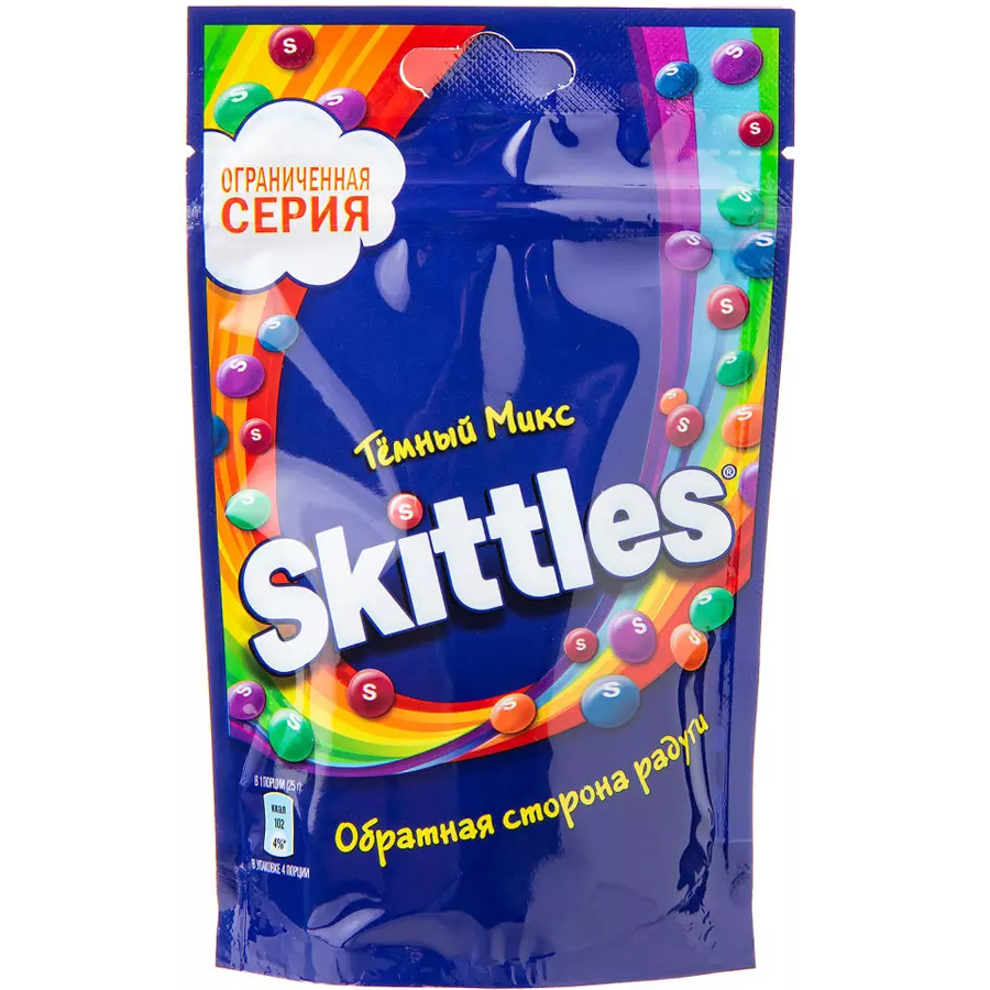 

Драже Skittles Темный микс Обратная сторона радуги ассорти 70 г