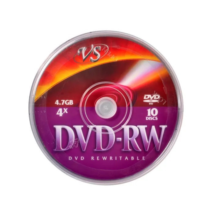 Диск DVD-RW VS 4.7Gb 4x 10шт Cake Box DVD-RW 4.7Gb 4x 10шт Cake Box