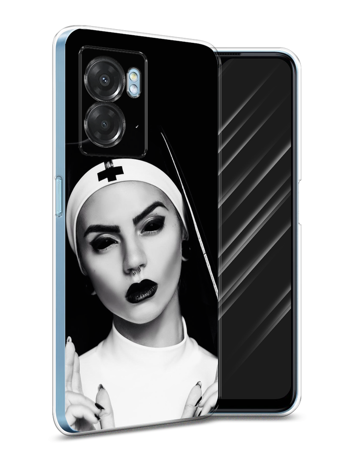 

Чехол Awog на Oppo A57 5G/A56s/OnePlus Nord N300 5G "Черная монашка", Разноцветный, 2510250-9