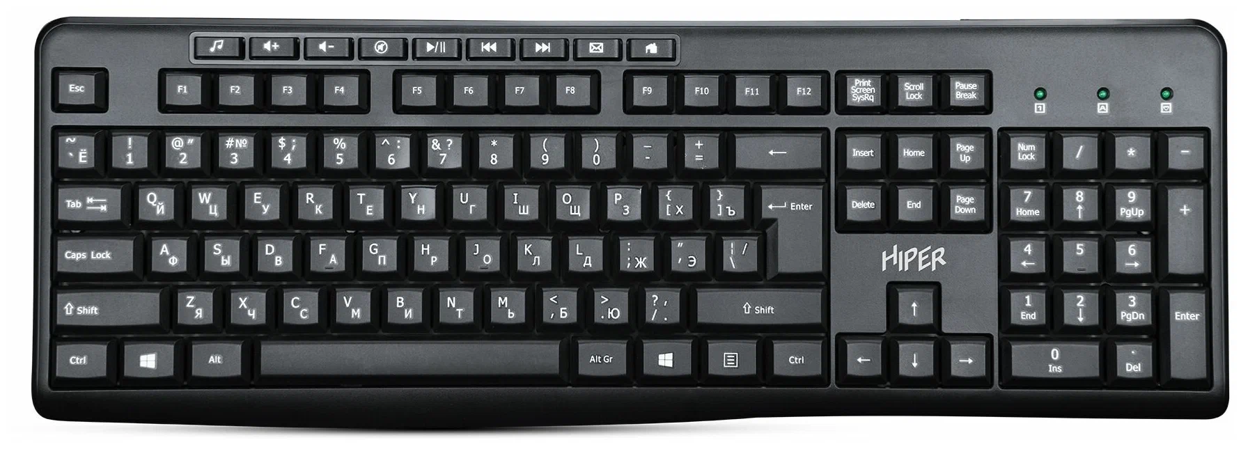 Проводная игровая клавиатура HIPER OK-2200 черная