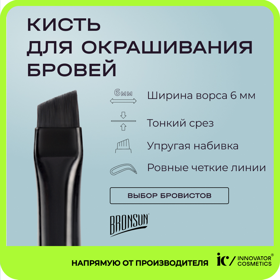 бокорез 115 мм пластиковые ручки мини spe13806 07 Кисть косметическая скошенная мини Innovator Cosmetics Bronsun