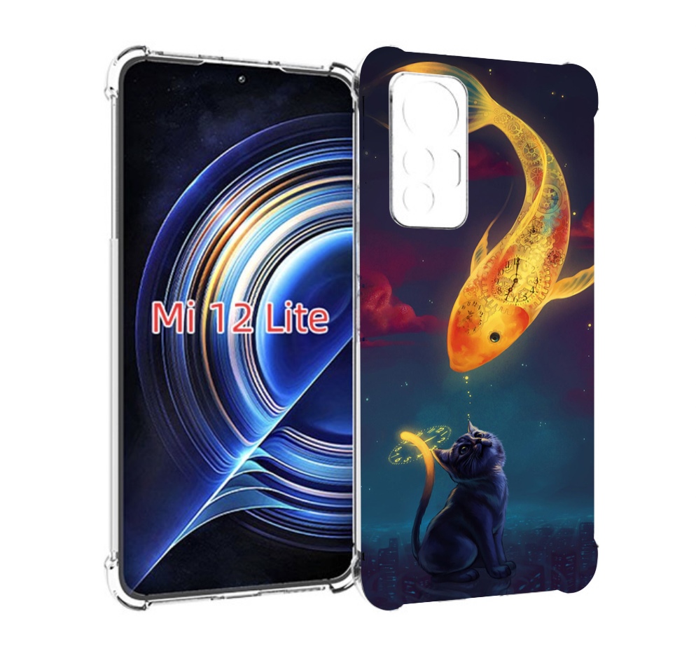 

Чехол MyPads золотая-рыбка-часовая для Xiaomi 12 Lite, Прозрачный, Tocco