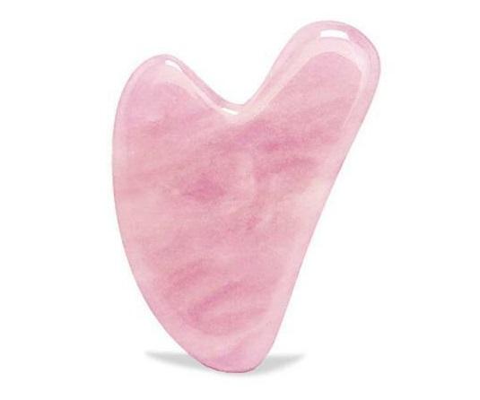 Скребок Гуаша AURA.CRYSTAL.BEAUTY для массажа лица из 100% цельного розового кварца hanai массажер скребок гуаша сердце из розового кварца