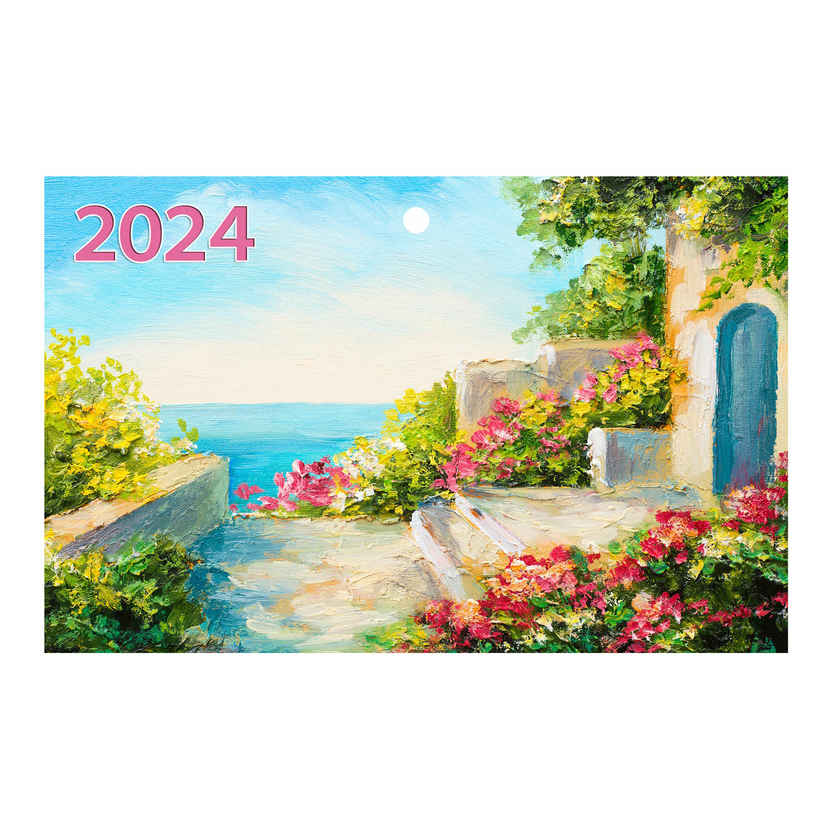 

Календарь настенный Приморский дворик на 2024 год 195 х 465 мм