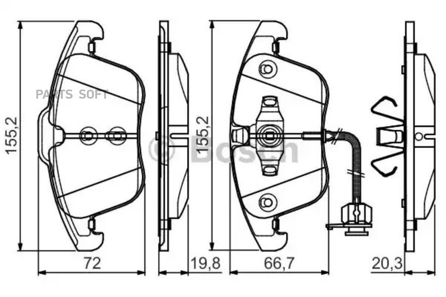 

Тормозные колодки Bosch передние для Audi A4/A5 1.8TFSi/2.0TDi/3.0TDi 2007- 986495129