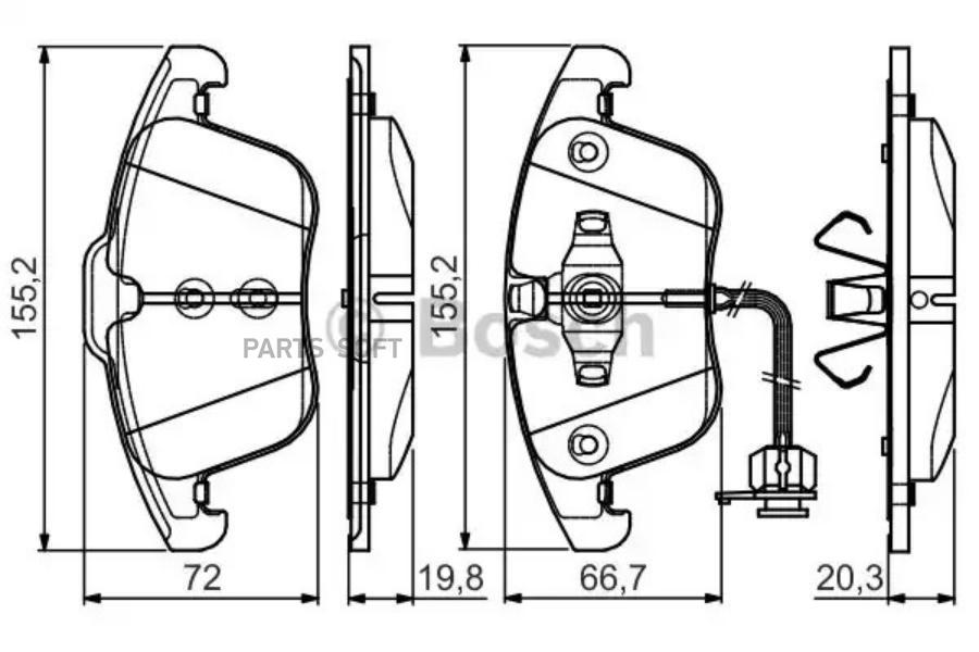 

Тормозные колодки Bosch передние для Audi A4/A5 1.8TFSi/2.0TDi/3.0TDi 2007- 986495129