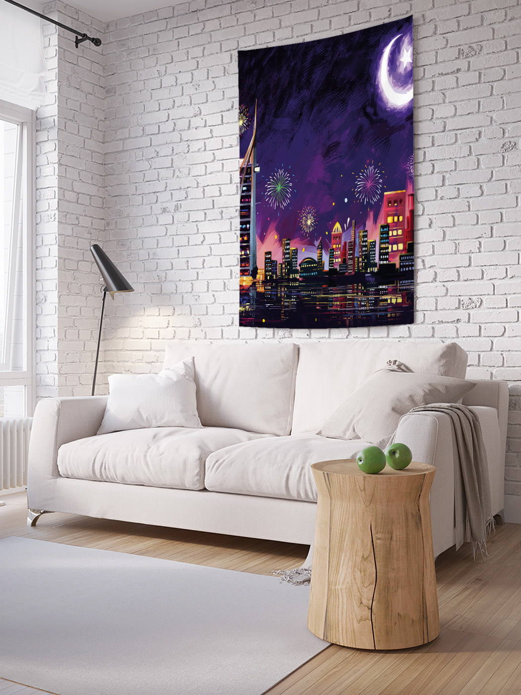 

Вертикальное фотопанно на стену JoyArty Город при луне 150x200 см, Город при луне
