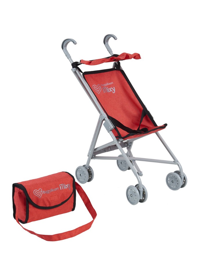 Детская игрушечная коляска-трость Buggy Boom для кукол Mixy 8005 с козырьком и сумкой